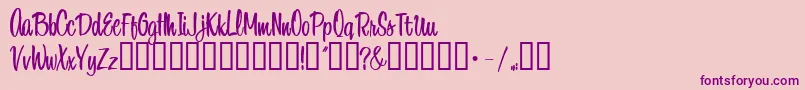 1BeansproutDna-Schriftart – Violette Schriften auf rosa Hintergrund