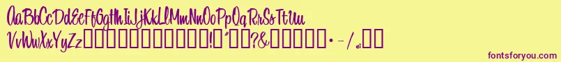 1BeansproutDna Font – Purple Fonts on Yellow Background