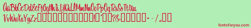1BeansproutDna Font – Red Fonts on Green Background