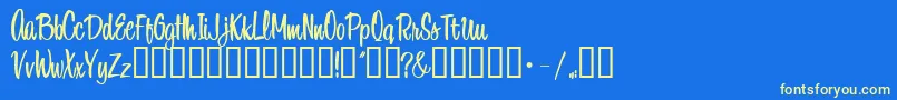 1BeansproutDna Font – Yellow Fonts on Blue Background