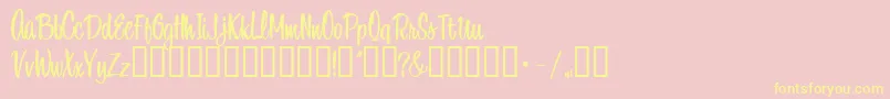1BeansproutDna-Schriftart – Gelbe Schriften auf rosa Hintergrund