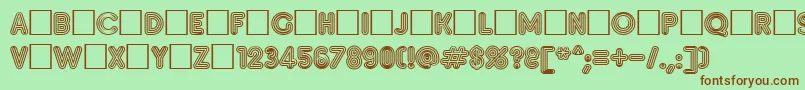 Insetf-Schriftart – Braune Schriften auf grünem Hintergrund