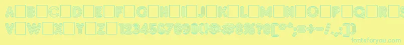 Insetf Font – Green Fonts on Yellow Background