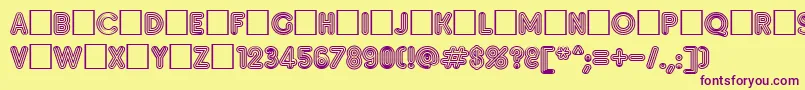 Insetf Font – Purple Fonts on Yellow Background