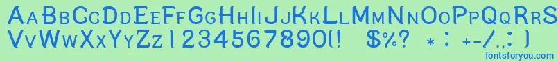 C9-Schriftart – Blaue Schriften auf grünem Hintergrund
