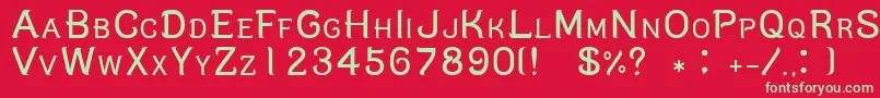 フォントC9 – 赤い背景に緑の文字