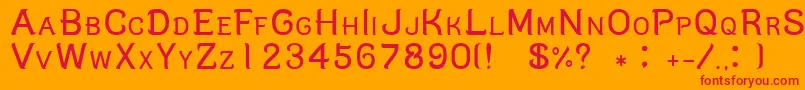 C9 Font – Red Fonts on Orange Background
