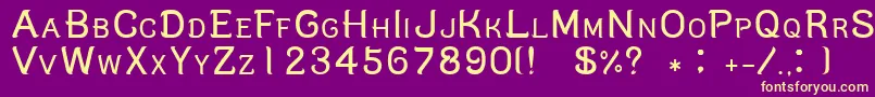 C9-Schriftart – Gelbe Schriften auf violettem Hintergrund