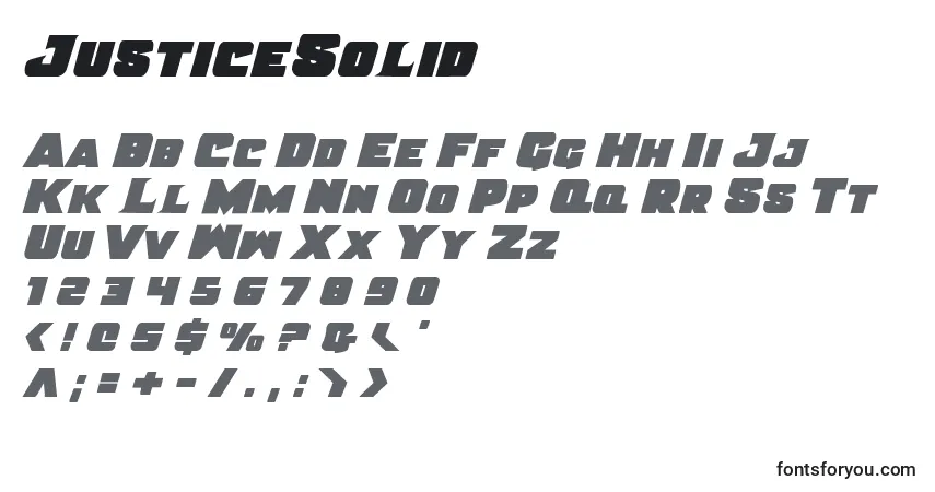JusticeSolid Font – alphabet, numbers, special characters