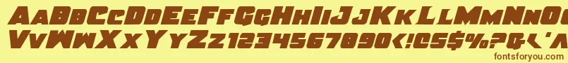 JusticeSolid Font – Brown Fonts on Yellow Background