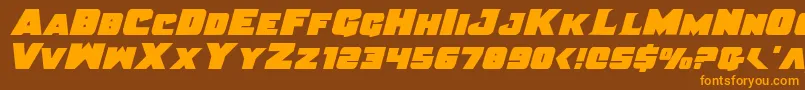 JusticeSolid Font – Orange Fonts on Brown Background