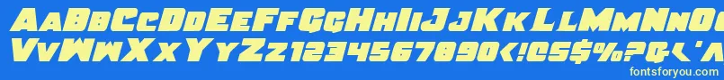 JusticeSolid Font – Yellow Fonts on Blue Background