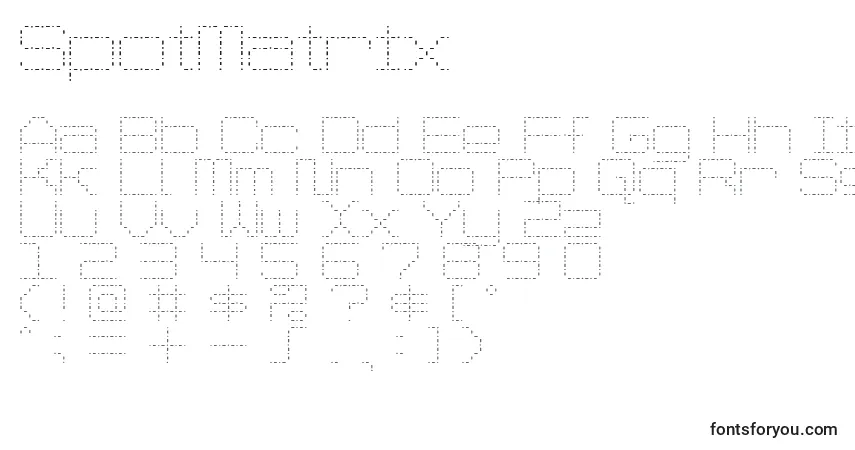 SpotMatrix-fontti – aakkoset, numerot, erikoismerkit