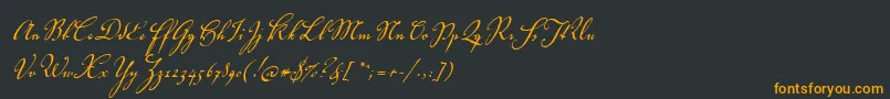 フォントVolutascript – 黒い背景にオレンジの文字