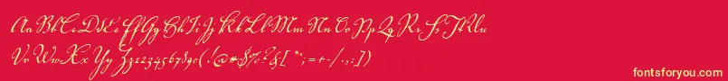 Volutascript Font – Yellow Fonts on Red Background
