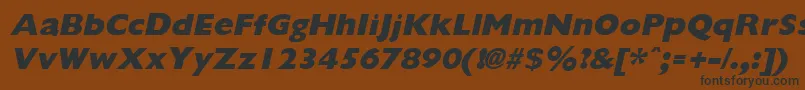 GiliganextraboldItalic-Schriftart – Schwarze Schriften auf braunem Hintergrund