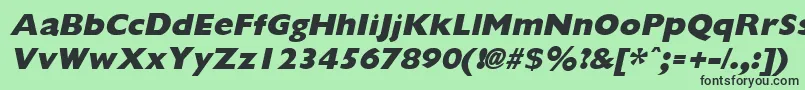 GiliganextraboldItalic Font – Black Fonts on Green Background