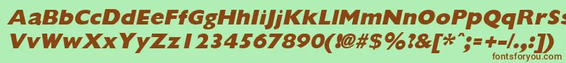 GiliganextraboldItalic Font – Brown Fonts on Green Background