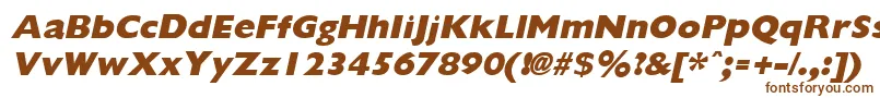GiliganextraboldItalic-fontti – ruskeat fontit valkoisella taustalla
