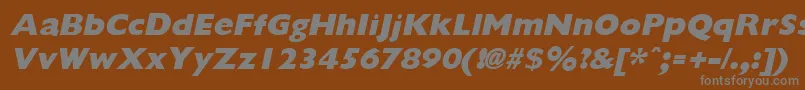 フォントGiliganextraboldItalic – 茶色の背景に灰色の文字