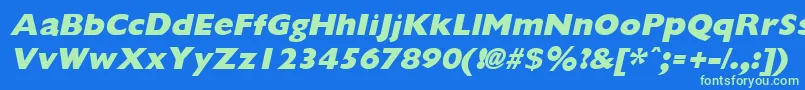 GiliganextraboldItalic Font – Green Fonts on Blue Background