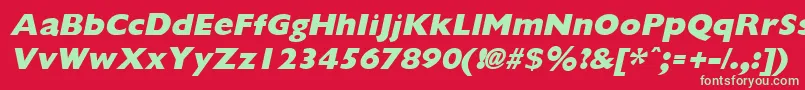 GiliganextraboldItalic Font – Green Fonts on Red Background