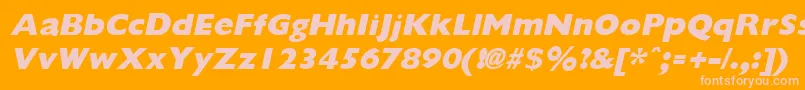 GiliganextraboldItalic Font – Pink Fonts on Orange Background