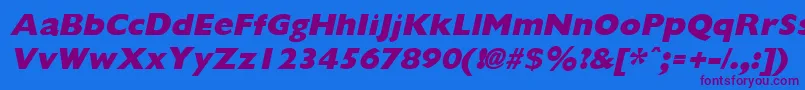 GiliganextraboldItalic Font – Purple Fonts on Blue Background