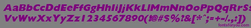 GiliganextraboldItalic-fontti – violetit fontit harmaalla taustalla
