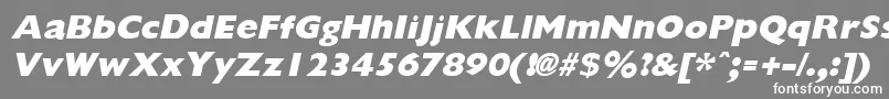 フォントGiliganextraboldItalic – 灰色の背景に白い文字