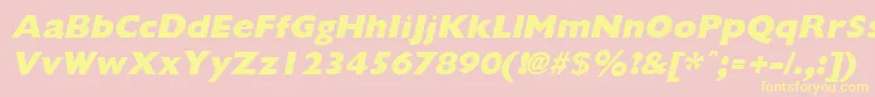 GiliganextraboldItalic Font – Yellow Fonts on Pink Background