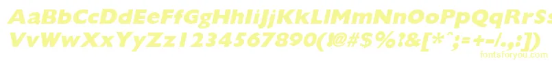 フォントGiliganextraboldItalic – 黄色のフォント