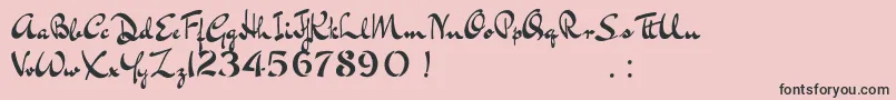 BluelminKisaburoFree-Schriftart – Schwarze Schriften auf rosa Hintergrund