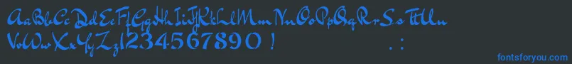 BluelminKisaburoFree-Schriftart – Blaue Schriften auf schwarzem Hintergrund