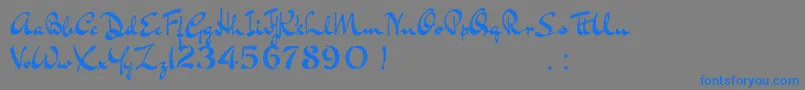 BluelminKisaburoFree-Schriftart – Blaue Schriften auf grauem Hintergrund