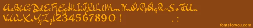 BluelminKisaburoFree Font – Orange Fonts on Brown Background