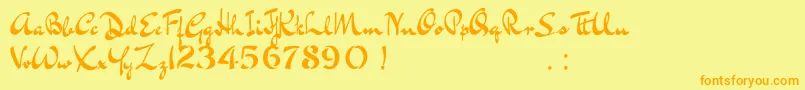 BluelminKisaburoFree Font – Orange Fonts on Yellow Background