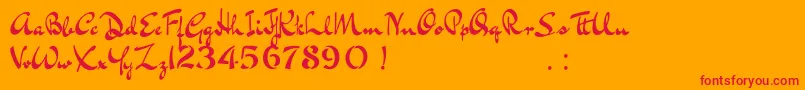 fuente BluelminKisaburoFree – Fuentes Rojas Sobre Fondo Naranja