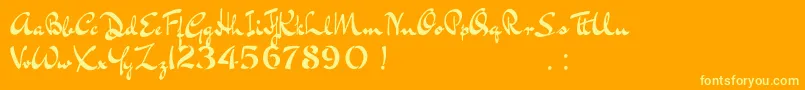 BluelminKisaburoFree Font – Yellow Fonts on Orange Background