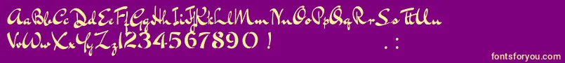 BluelminKisaburoFree Font – Yellow Fonts on Purple Background