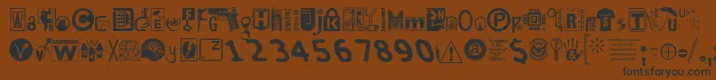 フォントInsecuri – 黒い文字が茶色の背景にあります