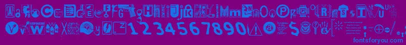 Insecuri Font – Blue Fonts on Purple Background