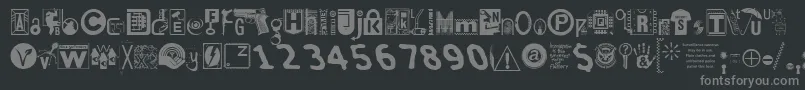 Insecuri-fontti – harmaat kirjasimet mustalla taustalla