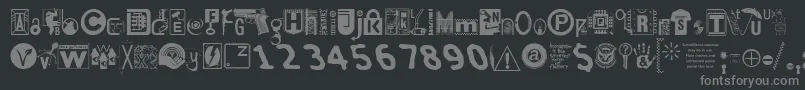 フォントInsecuri – 黒い背景に灰色の文字