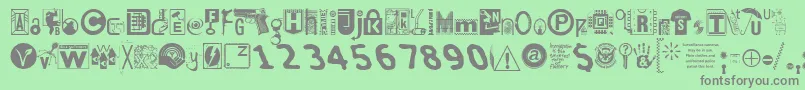 フォントInsecuri – 緑の背景に灰色の文字