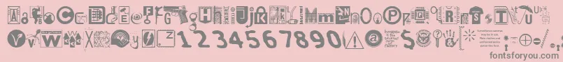 フォントInsecuri – ピンクの背景に灰色の文字