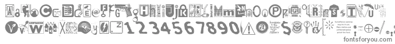 フォントInsecuri – 白い背景に灰色の文字