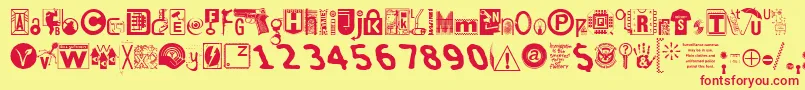 Insecuri-fontti – punaiset fontit keltaisella taustalla