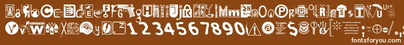 フォントInsecuri – 茶色の背景に白い文字