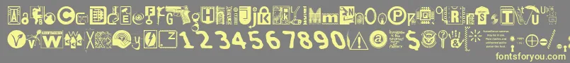 フォントInsecuri – 黄色のフォント、灰色の背景